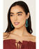 Image #1 - Paige Wallace Women's Turquoise Large Loop Earrings, Turquoise, hi-res