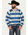 Image #1 - Rock & Roll Denim Men's Serape Striped Performance Hooded Sweatshirt , Blue, hi-res