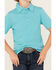 Image #2 - Rock & Roll Denim Boys' Striped Print Short Sleeve Polo Shirt, Teal, hi-res