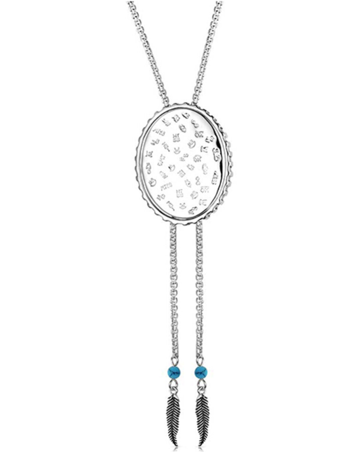 Image #2 - Montana Silversmiths Women's Cross Bolo Necklace, Silver, hi-res