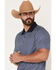 Image #2 - RANK 45&reg; Men's Urban Rancher Geo Print Short Sleeve Button-Down Polo Shirt, Navy, hi-res