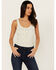 Image #1 - Cleo + Wolf Women's Amy Rib Knit Cropped Tank Top, Cream, hi-res