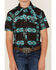 Image #3 - Rock & Roll Denim Boys' Southwestern Print Moisture Wicking Short Sleeve Snap Western Shirt , Teal, hi-res