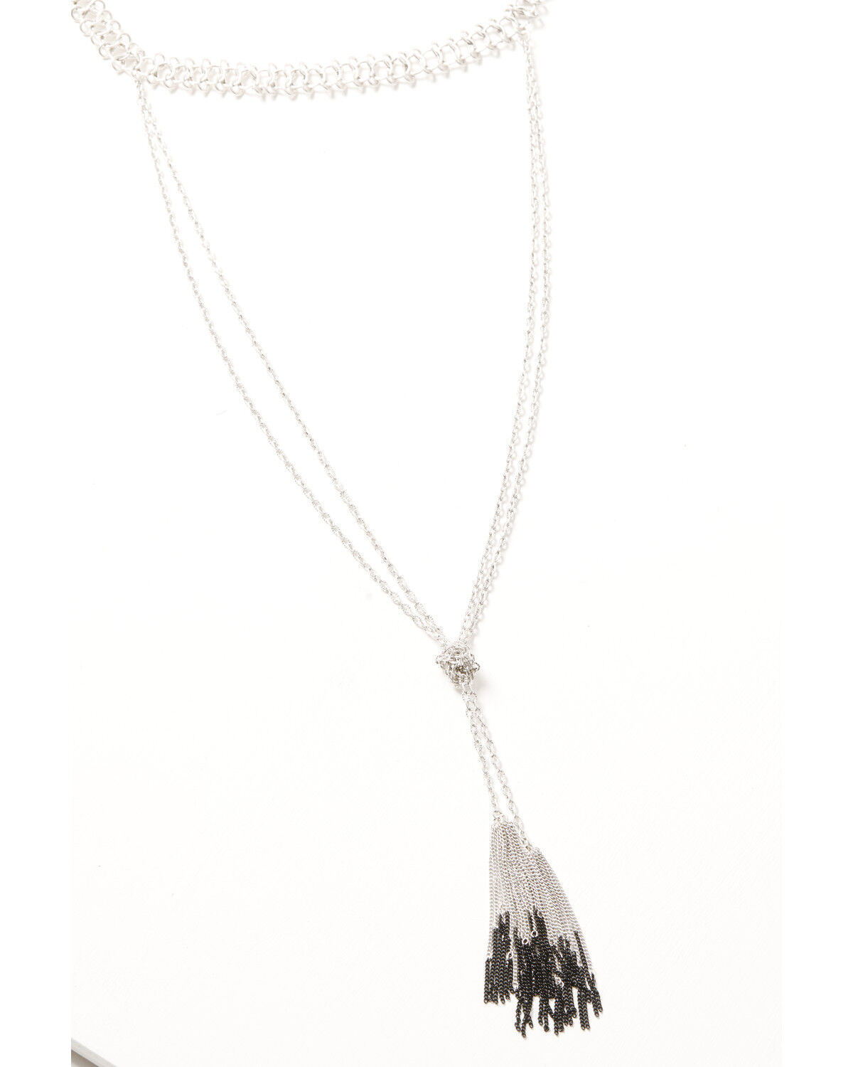 Image #1 - Lainey Wilson Women's Tassel Chain Lariat Necklace, Silver, hi-res