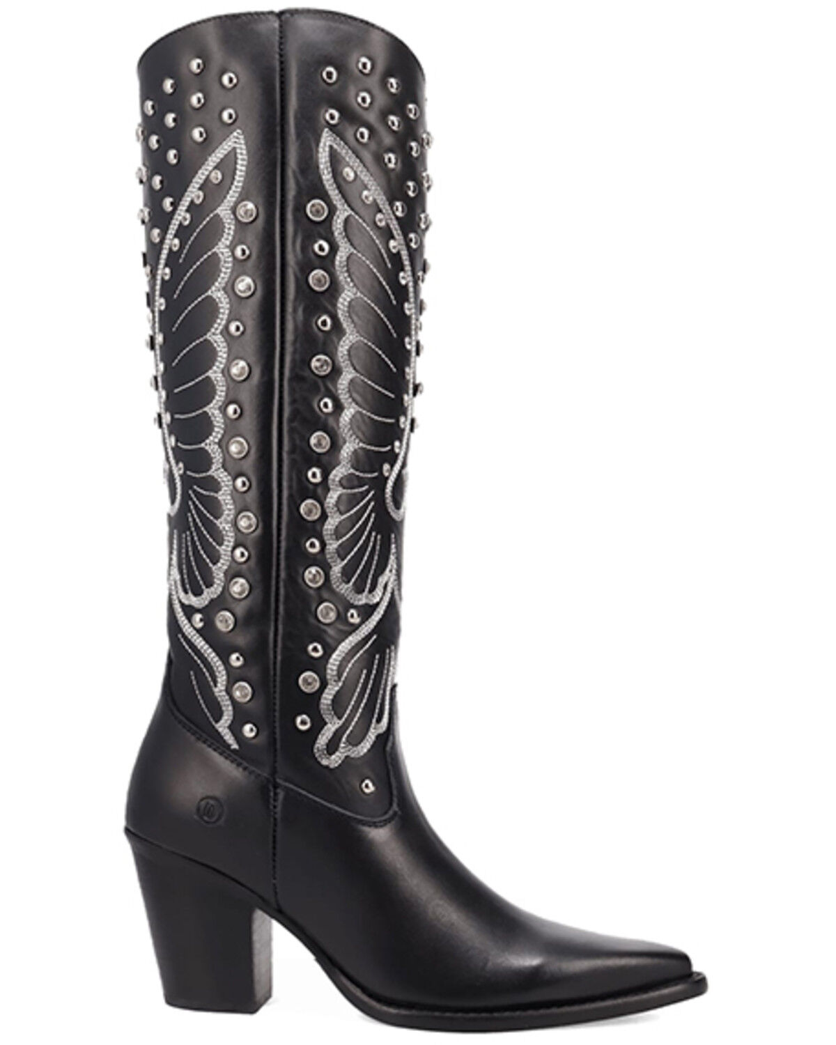 Image #2 - Dingo Women's Diamonds Forever Tall Western Boots - Round Toe, Black, hi-res