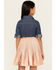 Image #4 - Sugar California Girls' Metallic Denim Quarter Sleeve Dress, Pink, hi-res