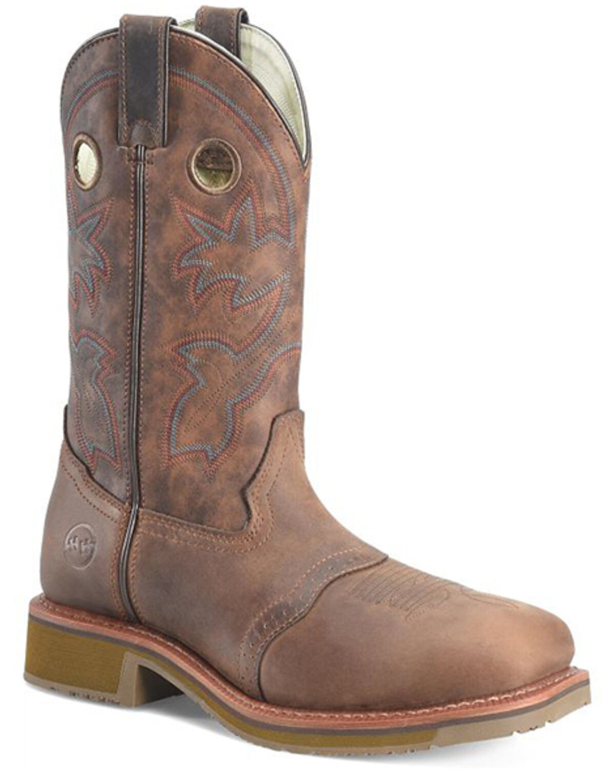 Image #1 - Double H Men's 11" Wide Square Composite Western Work Boots, Brown, hi-res