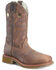 Image #1 - Double H Men's 11" Wide Square Composite Western Work Boots, Brown, hi-res