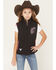 Image #2 - Cowgirl Hardware Girls' Blaze Horse Quilted Vest, Black, hi-res