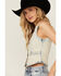 Image #2 - Veveret Women's Acid Wash Rhinestone Vest, Light Wash, hi-res