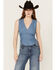 Image #1 - Scully Women's Tie Side Denim Vest , Blue, hi-res