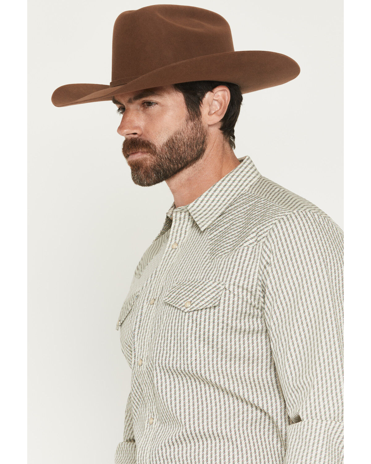 Image #2 - Gibson Trading Co Men's Circuit Striped Print Long Sleeve Snap Western Shirt - Tall, Cream, hi-res