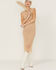 Image #1 - Sadie & Sage Women's Crochet Fringe Midi Dress, Taupe, hi-res