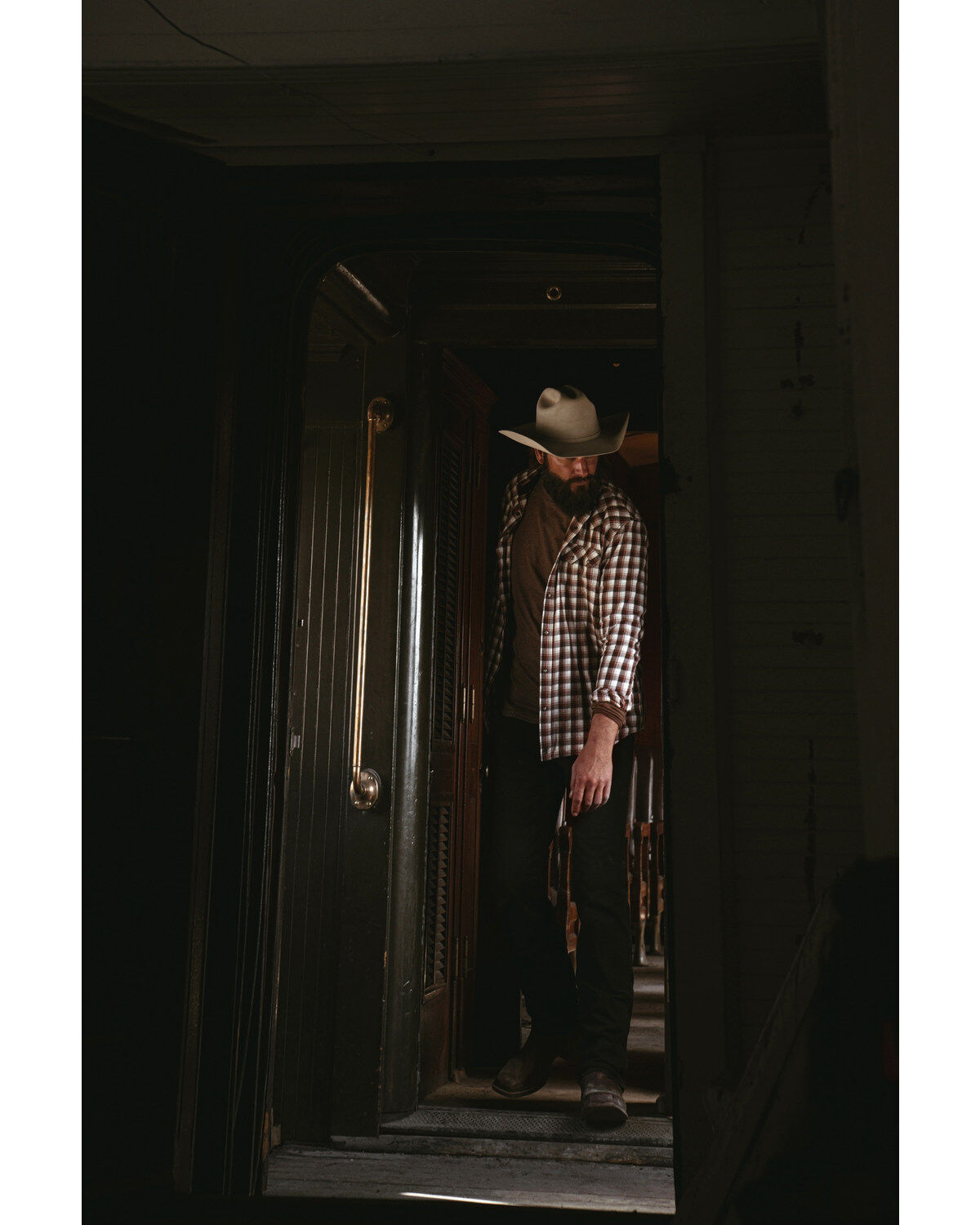 Image #1 - Moonshine Spirit&reg; Men's Dirt Runner Plaid Print Snap Western Flannel Shirt, Cream, hi-res