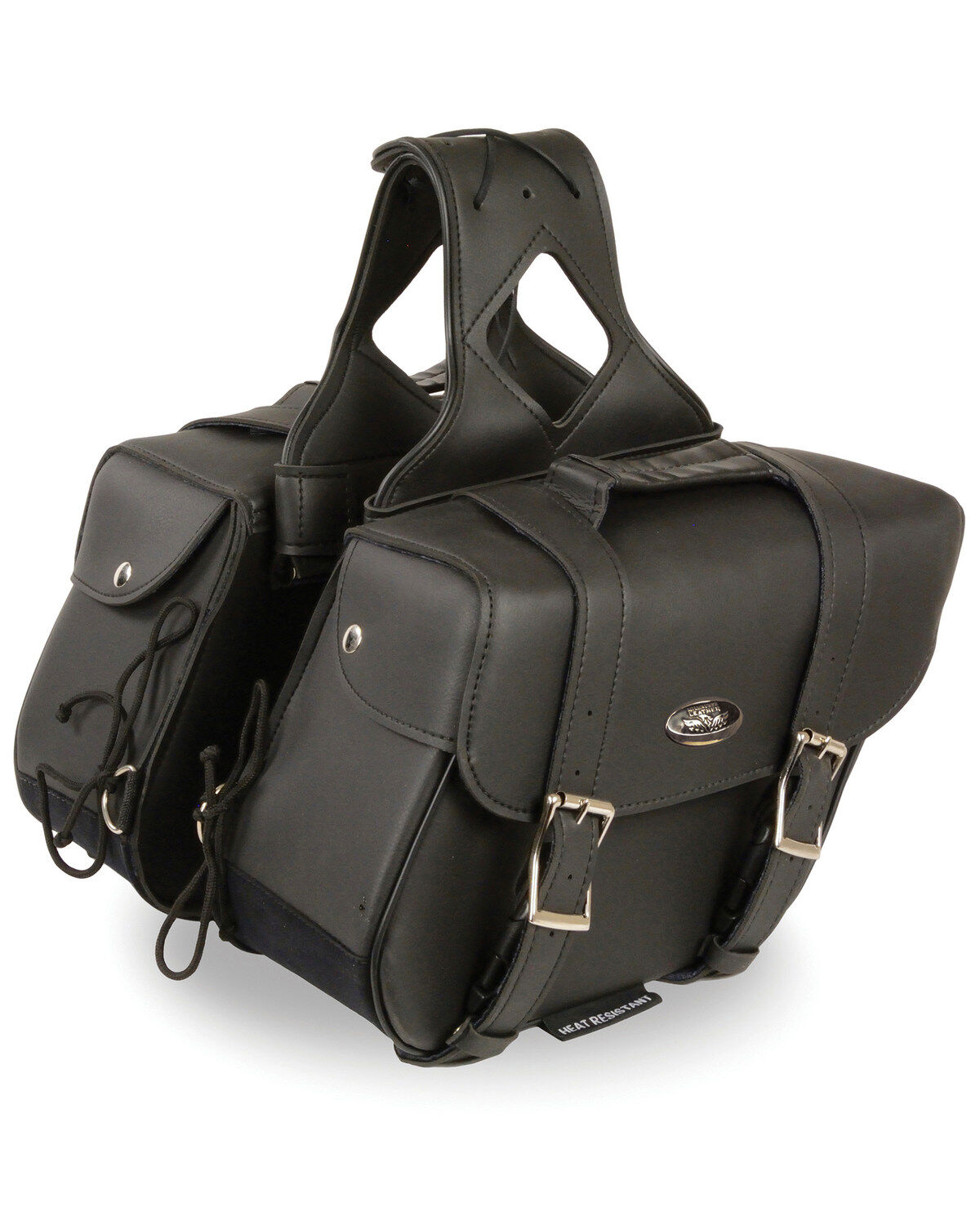 Milwaukee Leather Medium Zip-Off Slanted Throw Over Saddle Bag, Black, hi-res