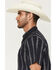 Image #2 - Cody James Men's Colorado Ridge Striped Short Sleeve Button-Down Stretch Western Shirt, Dark Blue, hi-res