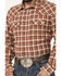 Image #3 - Blue Ranchwear Men's Cumberland Plaid Print Long Sleeve Snap Work Shirt, Russett, hi-res