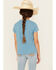 Image #4 - Shyanne Girls' Giddy Up Embellished Short Sleeve Graphic Tee , Blue, hi-res