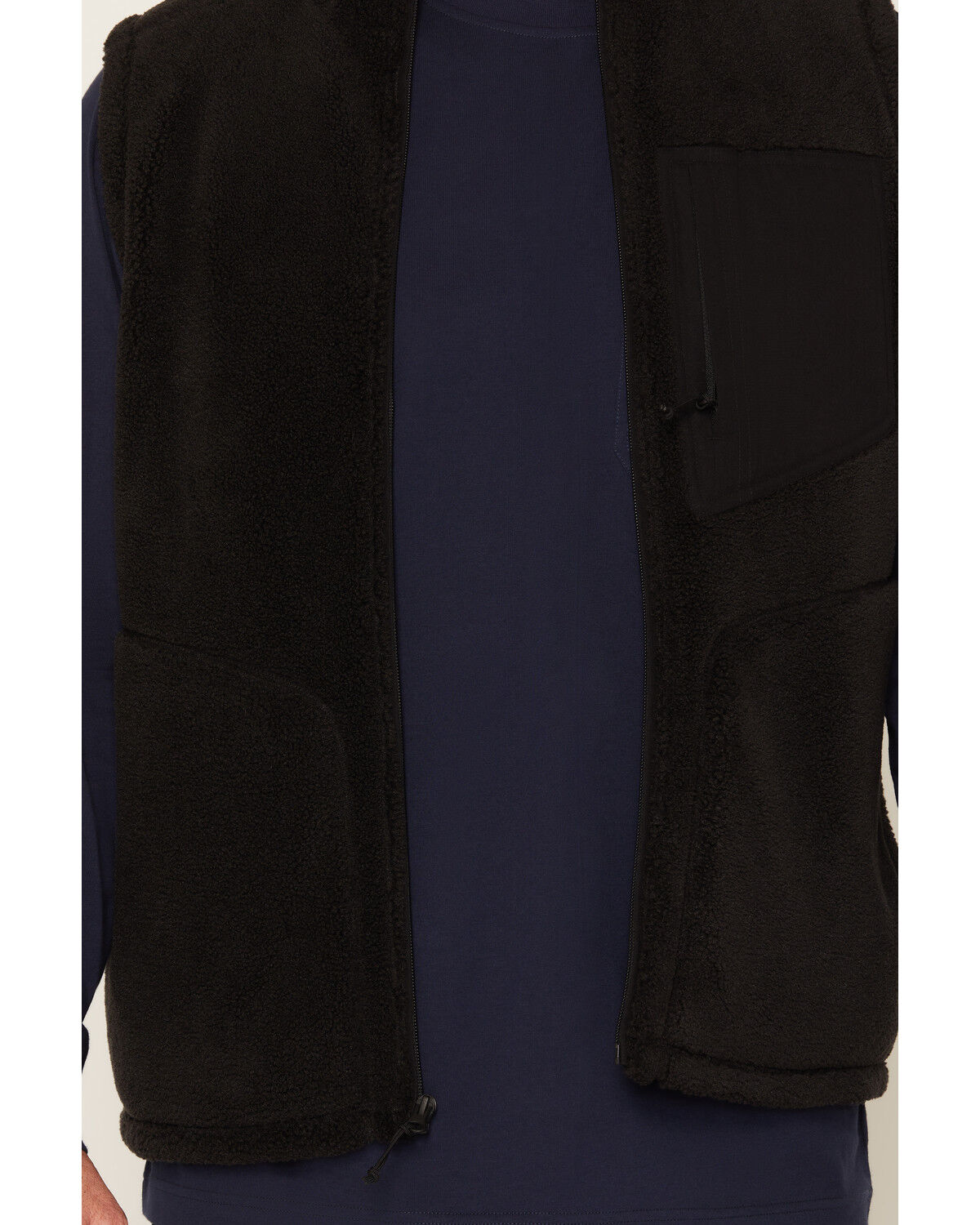 Image #3 - Hawx Men's Bruiser Solid Sherpa Zip-Up Work Vest, Black, hi-res