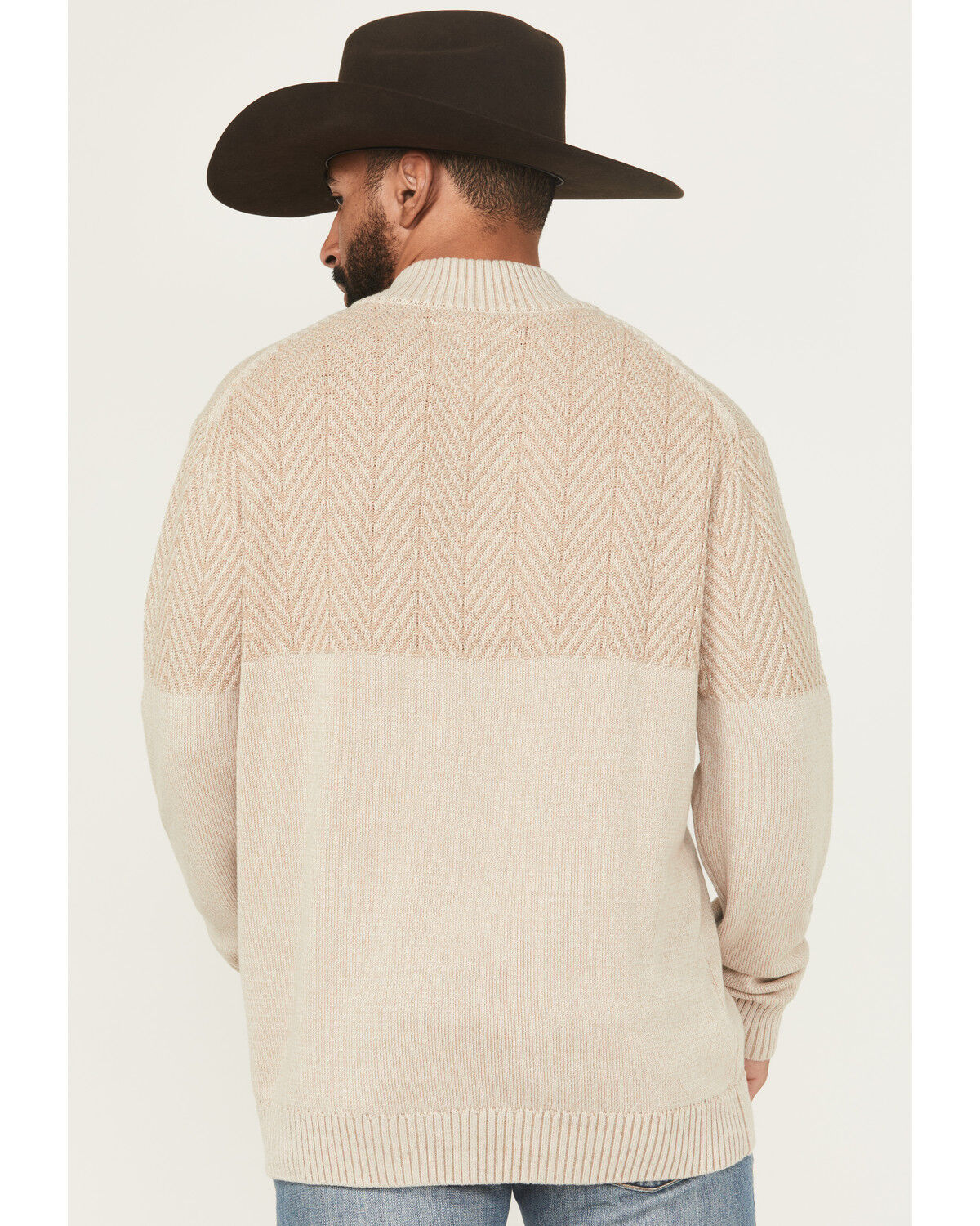 Image #4 - Cinch Men's Solid Button-Down Sweater, Cream, hi-res