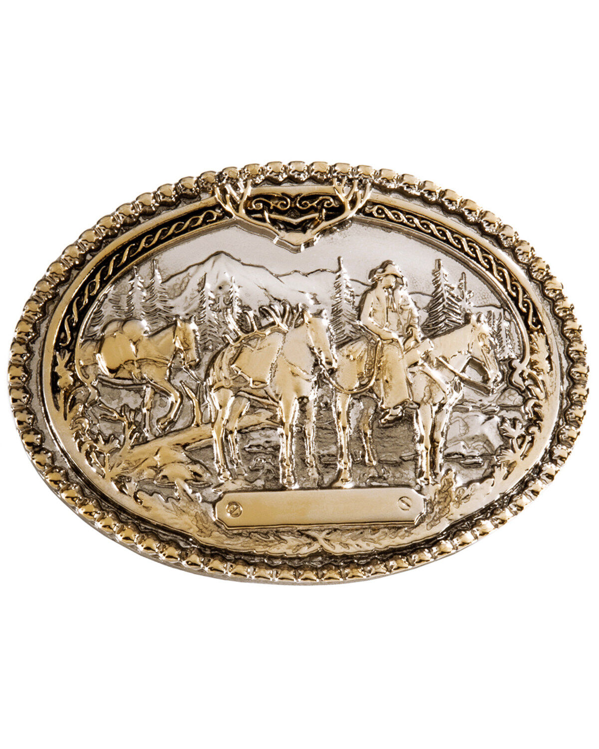 Montana Silversmiths Horse Pack & Rider Belt Buckle, Silver, hi-res