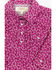 Image #2 - Shyanne Infant Girls' Ditsy Floral Print Long Sleeve Western Snap Onesie, Fuscia, hi-res