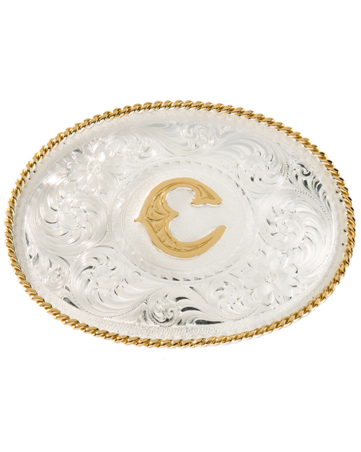 Montana Silversmiths Initial "C" Buckle, Silver, hi-res