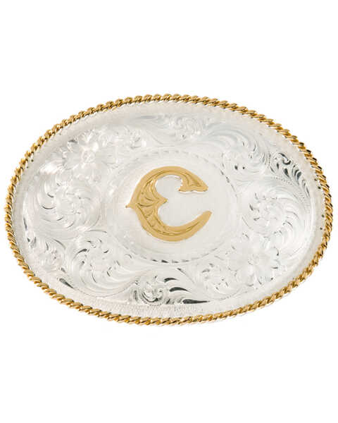 Image #1 - Montana Silversmiths Initial C Western Buckle, Silver, hi-res