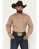 Image #1 - Ely Walker Men's Paisley Print Long Sleeve Pearl Snap Western Shirt - Tall, Khaki, hi-res