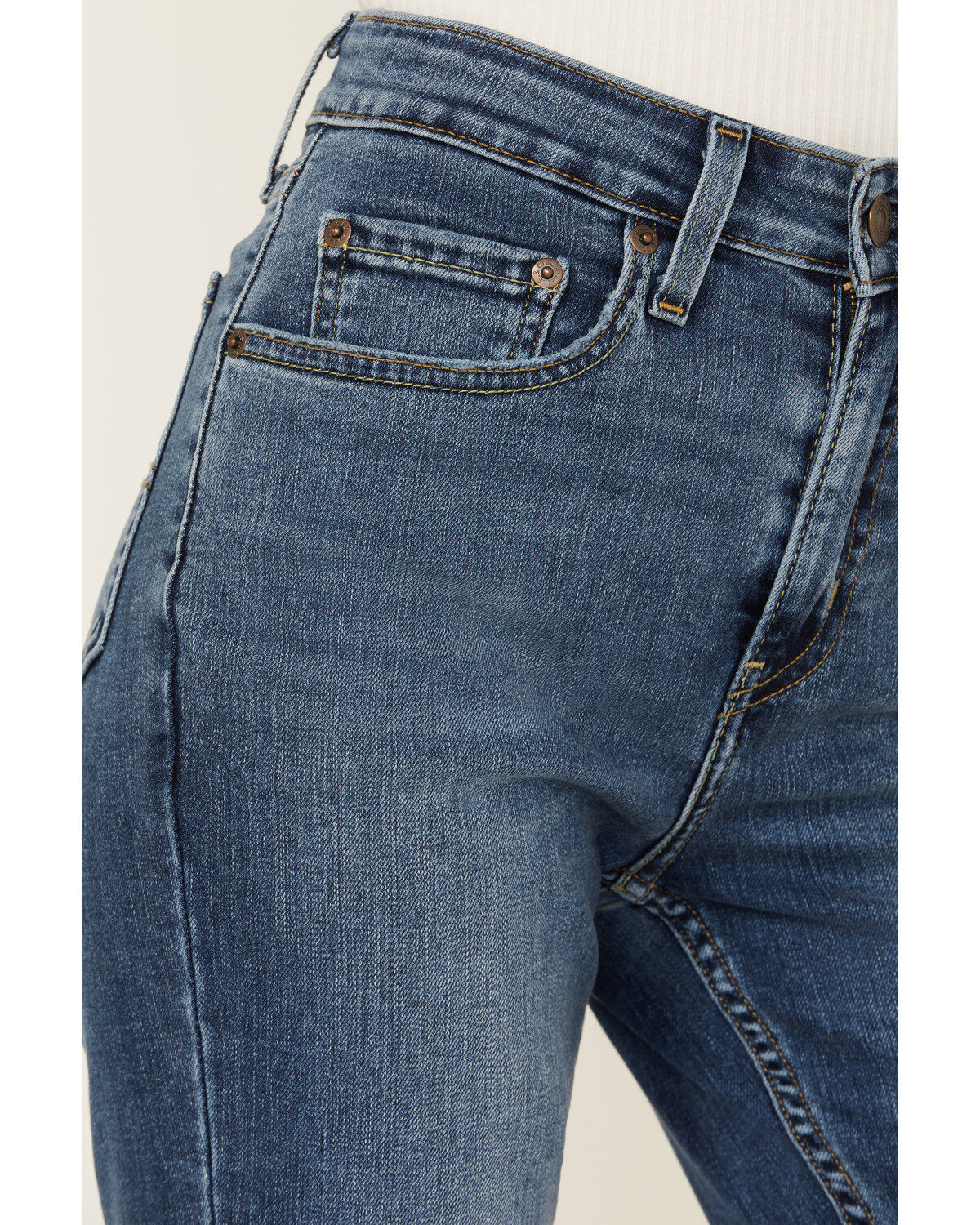 Image #2 - Levi's Women's Dark Wash Wait High Rise 725 Slit Hem Stretch Bootcut Jeans, Dark Wash, hi-res