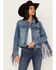 Image #2 - Idyllwind Women's Magnolia Embossed Trucker Jacket , Medium Wash, hi-res