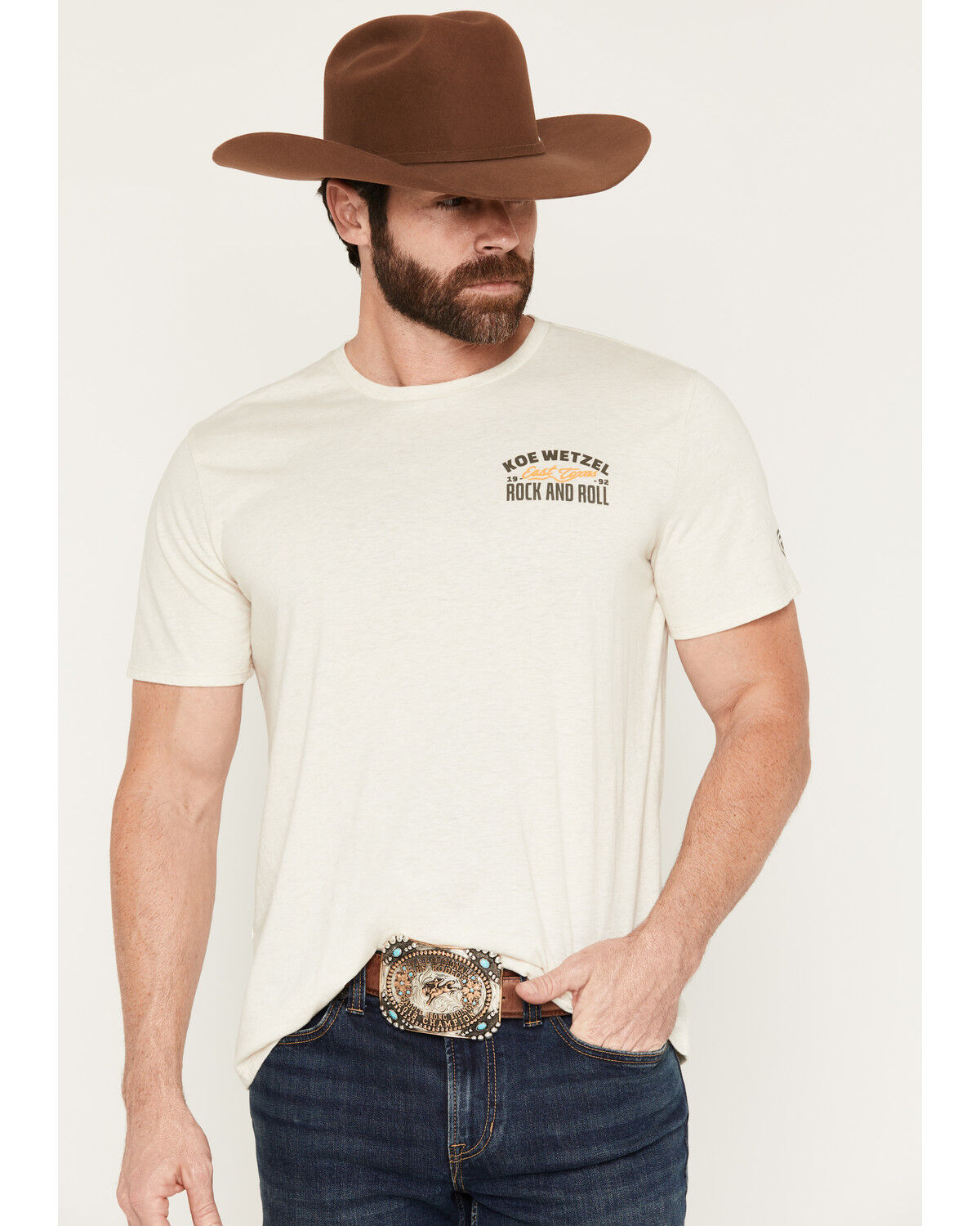 Image #2 - Rock & Roll Denim X Koe Wetzel Men's East Texas Short Sleeve Graphic T-Shirt, Natural, hi-res