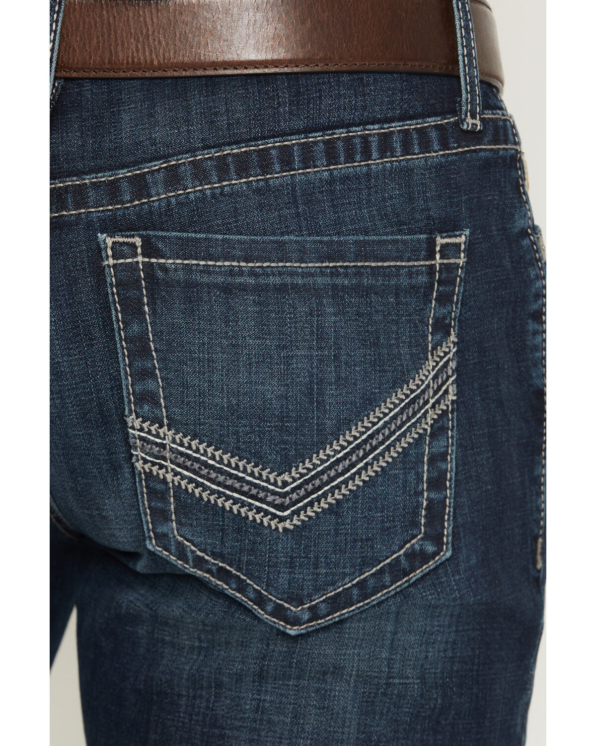 Image #4 - Cinch Men's Boot Barn Exclusive Ian Dark Wash Slim Bootcut Performance Stretch Denim Jeans, Indigo, hi-res