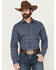 Image #1 - Gibson Trading Co Men's City Limits Medallion Print Long Sleeve Button-Down Stretch Western Shirt, Blue, hi-res
