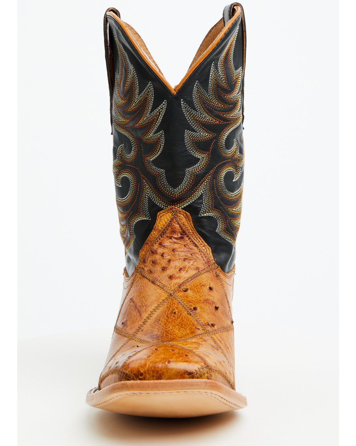 Image #4 - Cody James Men's Exotic Ostrich Patchwork Western Boots - Broad Square Toe, Tan, hi-res