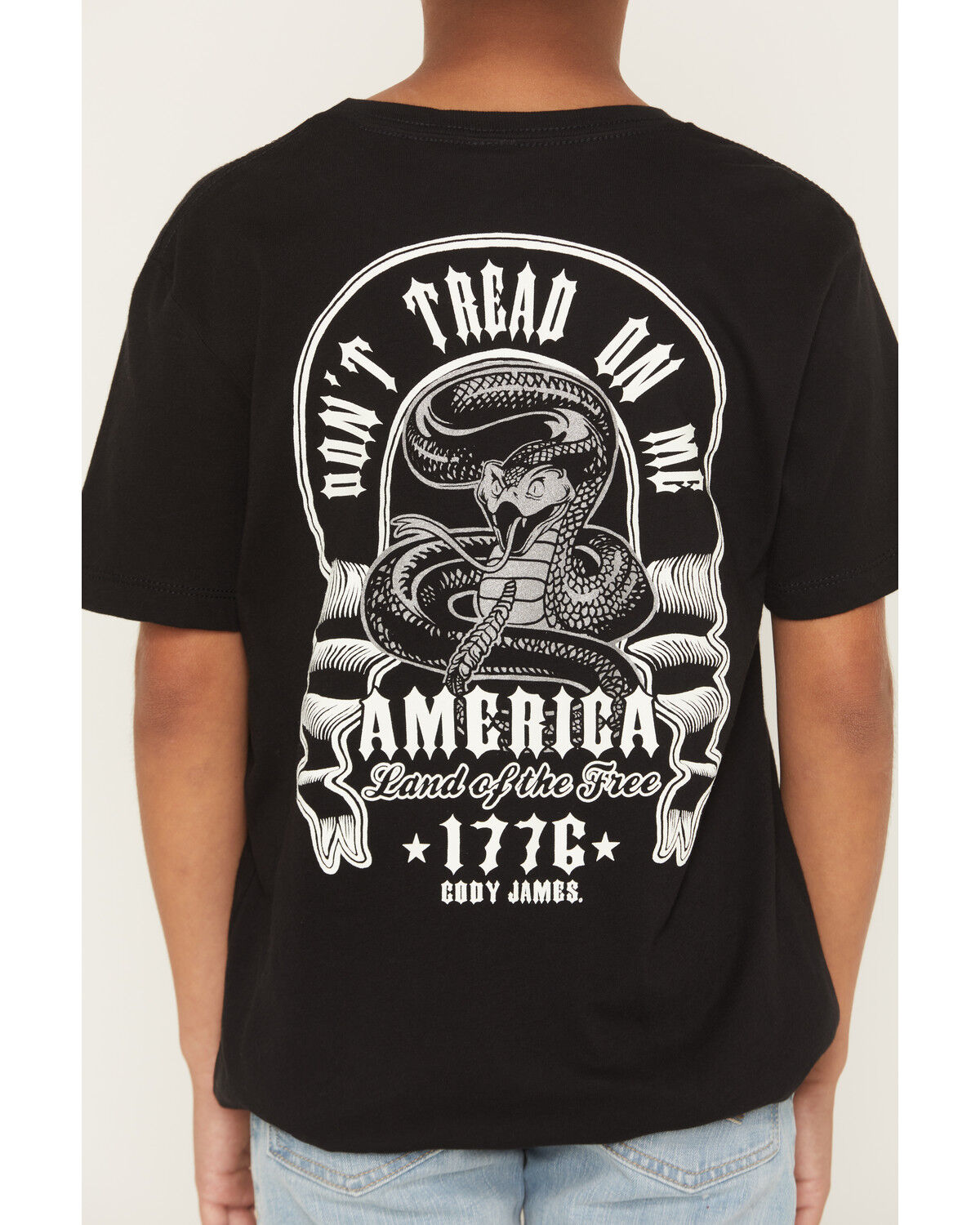 Image #4 - Cody James Boys' Don't Tread On Me Short Sleeve Graphic T-Shirt, Black, hi-res