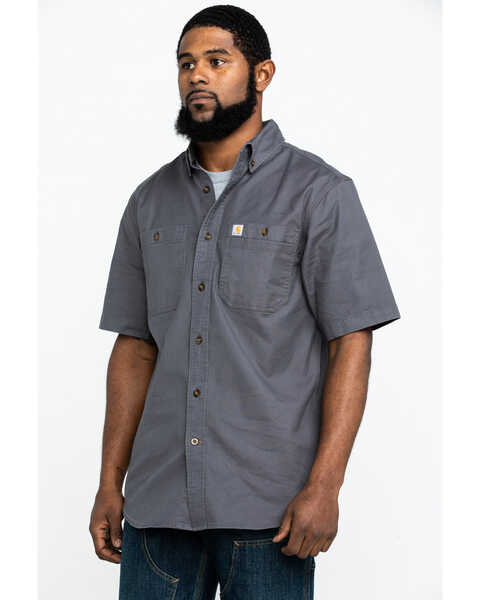 Image #3 - Carhartt Men's Rugged Flex Rigby Short Sleeve Work Shirt , Charcoal, hi-res
