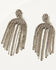 Image #1 - Shyanne Women's Bridal Beaded Fringe Earrings , Silver, hi-res