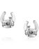 Image #2 - Montana Silversmiths Women's Little Light Horseshoe Earrings , Silver, hi-res