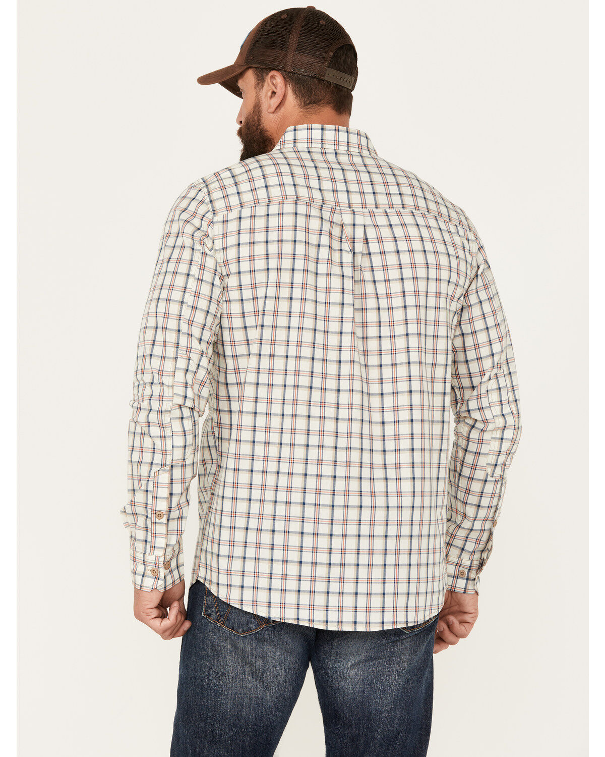 Image #4 - Brothers and Sons Men's Plaid Long Sleeve Button-Down Western Shirt, Tan, hi-res