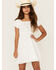 Image #1 - Trixxi Girls' Puff Sleeve Bow Tied Dress, White, hi-res