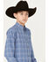 Image #2 - Ariat Boys' Small Pro Series Grid Plaid Print Long Sleeve Button-Down Western Shirt, Blue, hi-res