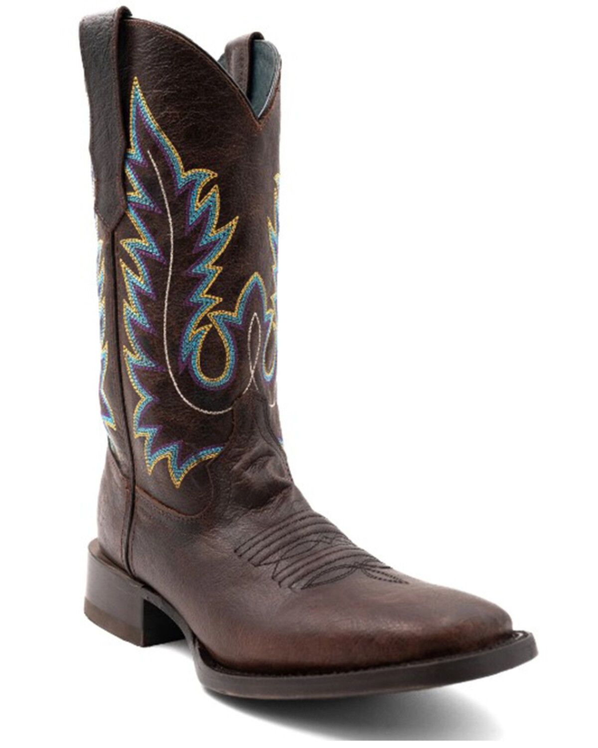 Ferrini Men's Chase Western Boots - Broad Square Toe, Chocolate, hi-res