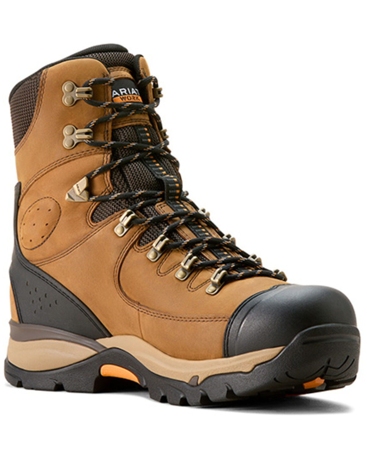 Ariat Men's 8" Endeavor Waterproof Work Boots - Soft Toe, Brown, hi-res