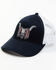 Image #1 - Cody James Men's Long Horn Skull Flag Embroidered Ball Cap, Navy, hi-res