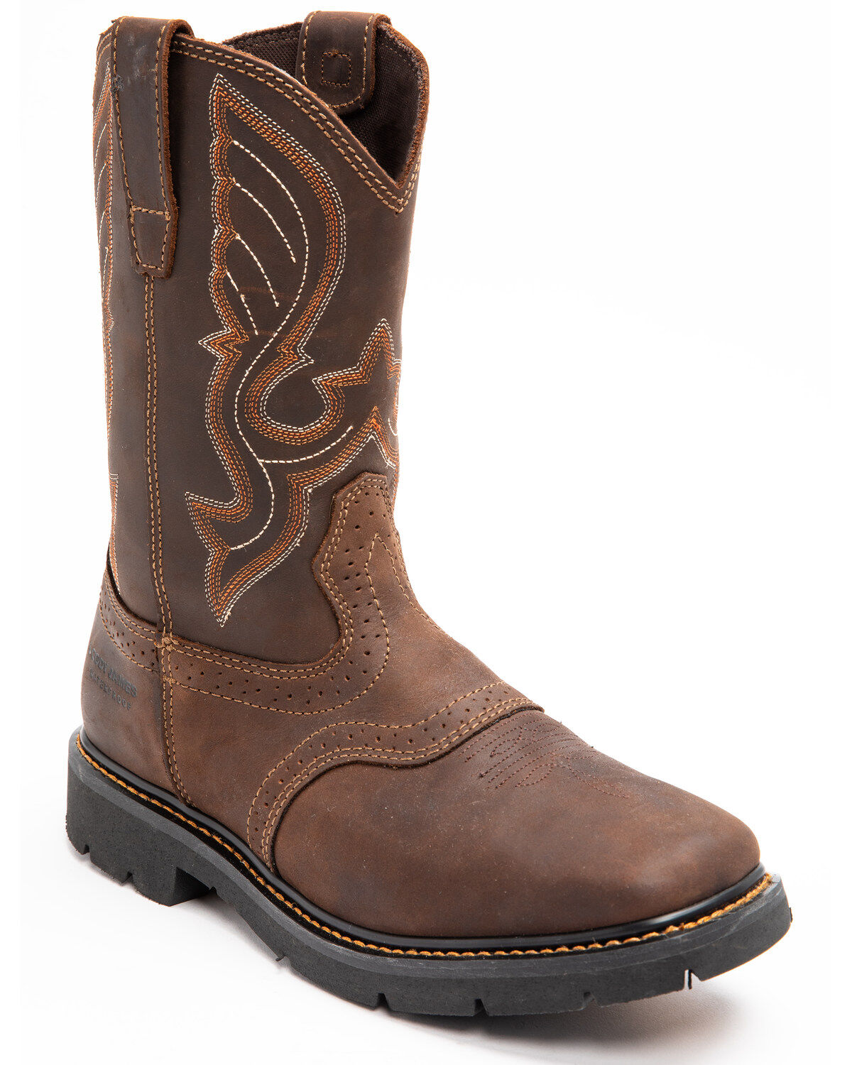 Cody James Men's 11" Mustang Saddle Waterproof Western Work Boots - Soft Toe, Dark Brown, hi-res