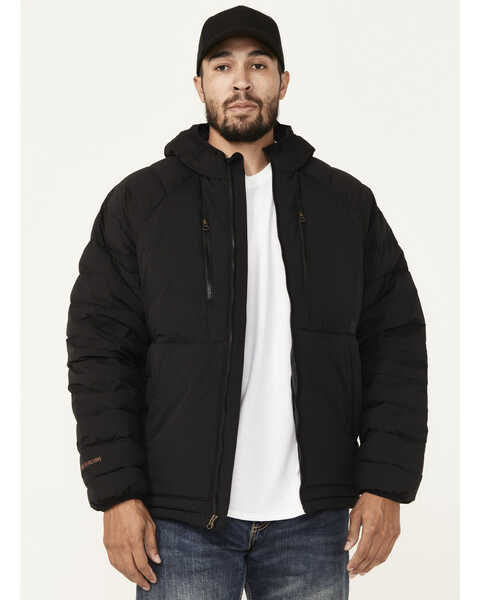 Brothers and Sons Men's Down Hooded Jacket, Black, hi-res