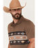 Image #2 - RANK 45&reg; Men's Sierra Noble Border Print Short Sleeve Button-Down Polo, Brown, hi-res
