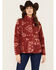 Image #1 - Wrangler Women's Bandana Print Sherpa Jacket, Red, hi-res