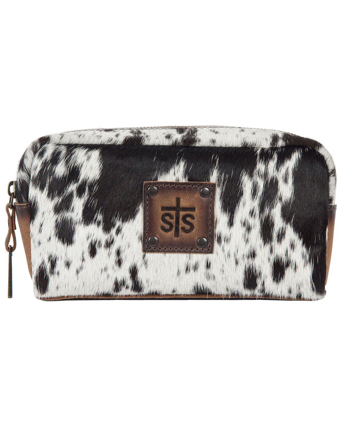 Image #1 - STS Ranchwear Women's Cowhide Bebe Cosmetic Bag, Brown, hi-res